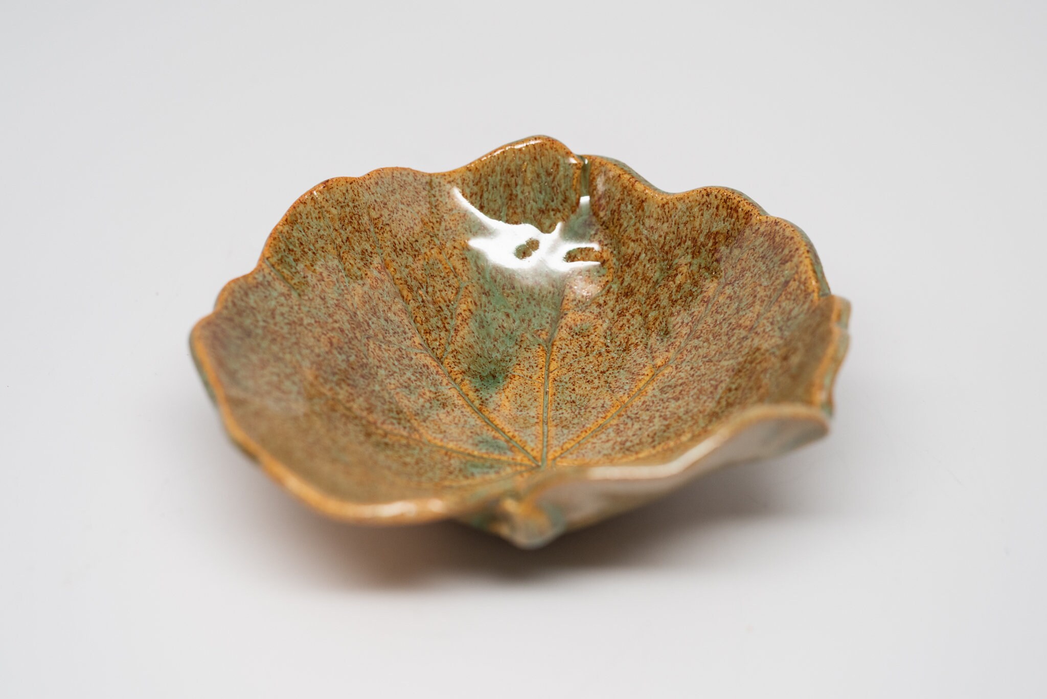 Handgemachte grüne Keramik Blatt schale Etsy