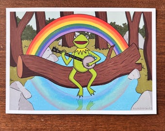 Kermit Żaba Tęczowy wydruk łączący (A5)