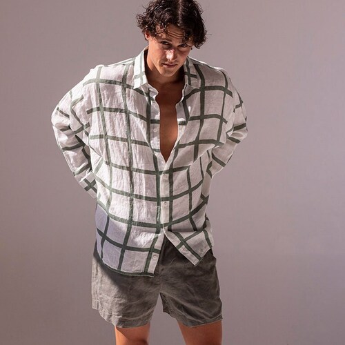 Soft Linen Set shirt and Shorts for Men With Original Print - Etsy