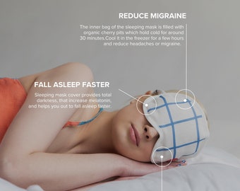 Schlafaugenmaske mit Kirschkernen | Migräne-Maske | Wärmemaske | kalte Maske | Leinen
