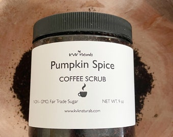 Pumpkin Spice Coffee Scrub - Natural Exfoliating Scrub, Organic Body Polish, Coffee Infused