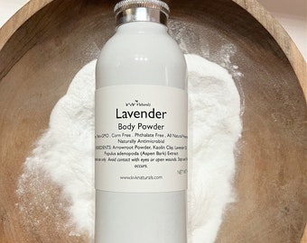 Body Powder Lavender 4 oz - Dusting Powder, Talc Free Powder, Gift for Her