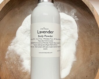 Body Powder Lavender 4 oz - Dusting Powder, Talc Free Powder, Gift for Her