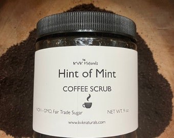 Exfoliante de café con menta - Exfoliante natural, pulido corporal orgánico, infusión de café