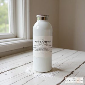 Body Powder Vanilla Oatmeal 4 oz - Dusting Powder, Talc Free Powder, Gift for Her