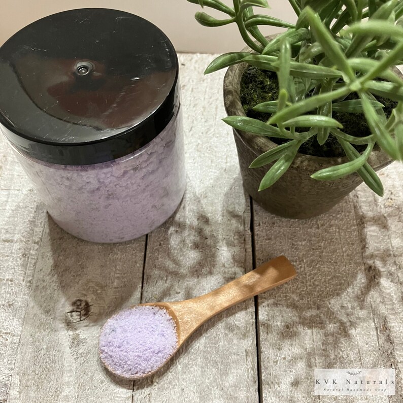 Lavender Foaming Bath Salt 8 oz Soak for Relaxation and Pampering image 2