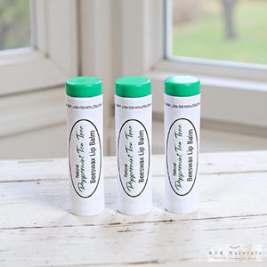 Peppermint Tea Tree Lip Balm Set: Natural Beeswax Lip Care