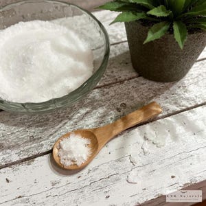 Hand Carved Beech Wood Bath Salt Spoon - 3.5" Small Wooden Spoon