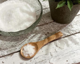 Cuchara de madera de haya tallada a mano para sales de baño - Cuchara pequeña de madera de 8,9 cm (3,5 pulgadas)