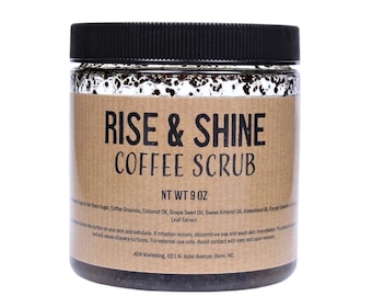 Rise & Shine Orange Coffee Scrub - Coffee Body Scrub, Body Scrub, Exfoliating Scrub, Organic Body Scrub