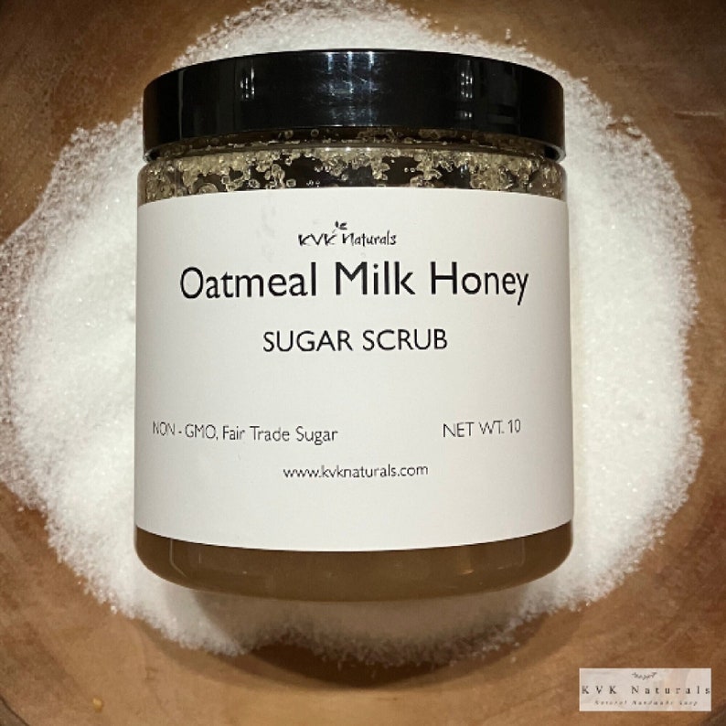 Sugar Scrub Oatmeal Milk & Honey Sugar Scrubs, Body Scrub, Exfoliating Scrub, Organic Body Scrub