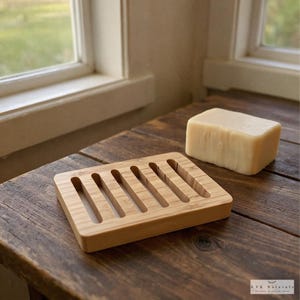 Bamboo Wood Soap Dish - Soap Saver, Eco-Friendly, Soap Dishes, Wooden Soap Dish