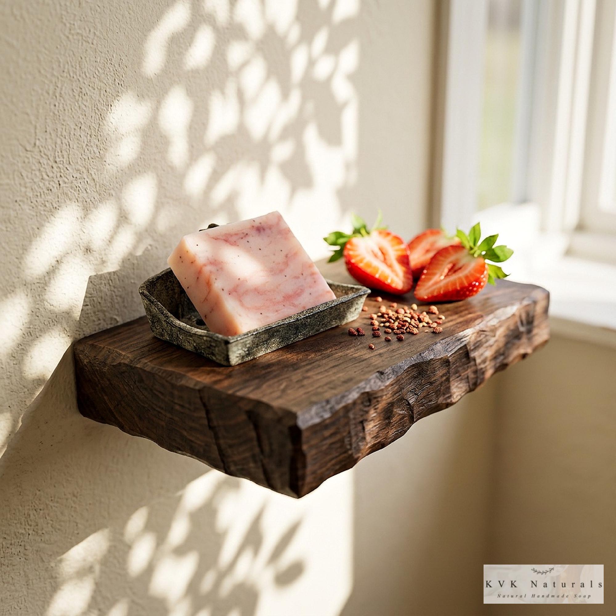 Strawberry Scented Soap Bar: Natural Handmade Cold