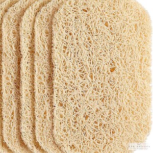May include: A stack of rectangular, beige soap savers made of a woven, loofah-like material. The soap savers have a textured, open weave design. The KVK Naturals logo is visible in the bottom right corner.