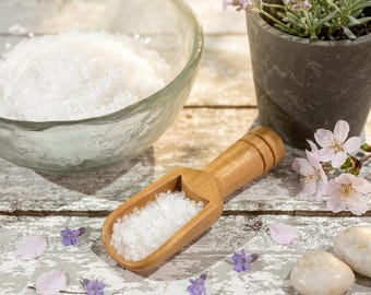 Hand Carved Beech Wood Scoop: Bath Salts, Spices, Sugar