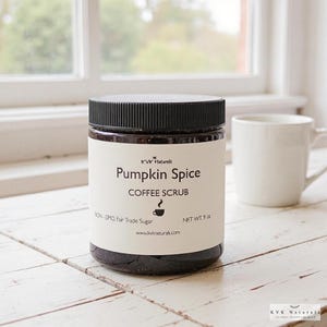 Pumpkin Spice Coffee Scrub: Natural Exfoliating Body Polish, 9 oz