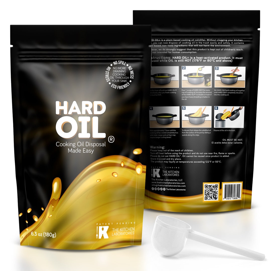 HARD OIL® Cooking Disposal Made Easy Plantbased Cooking Oil Solidifier