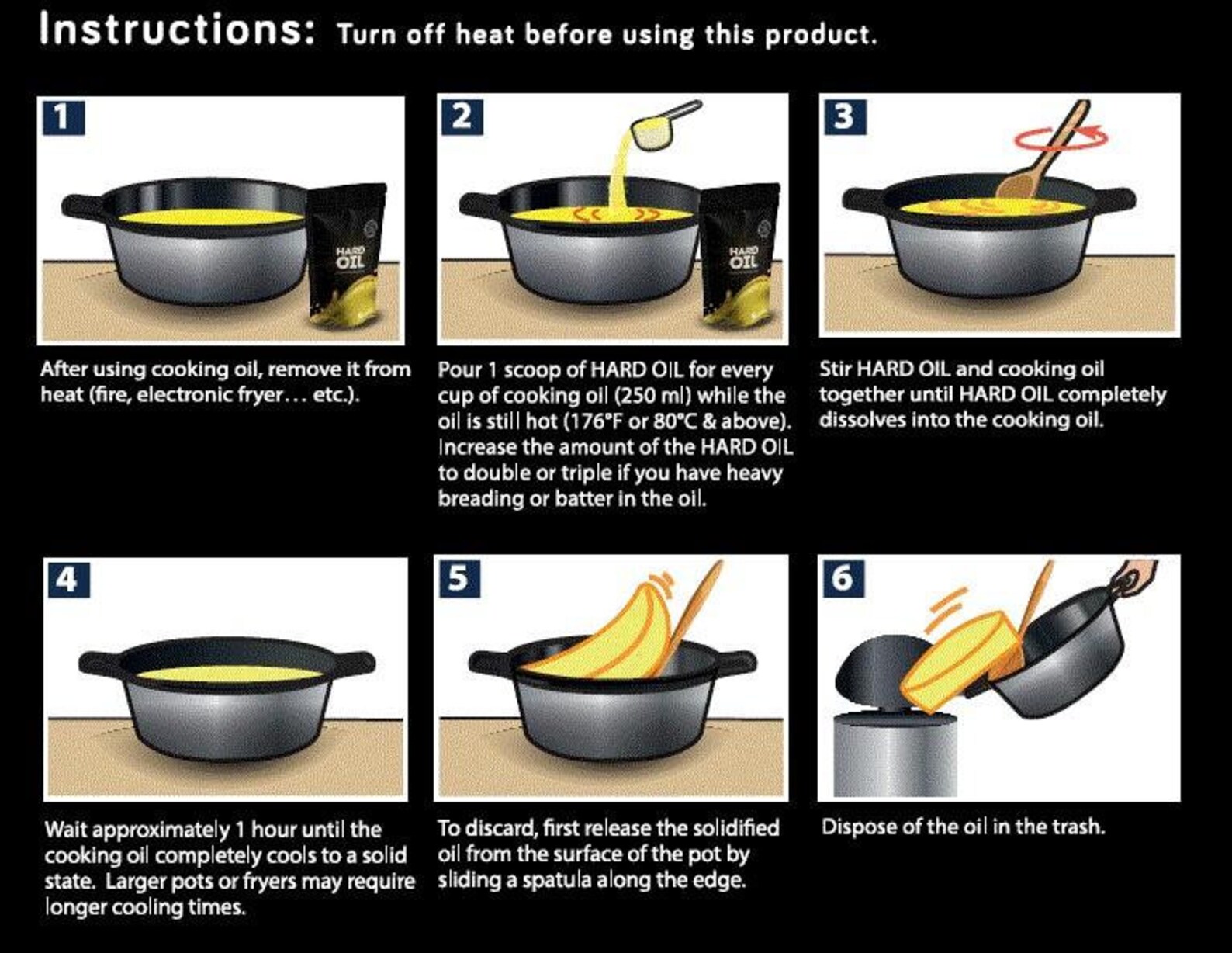 HARD OIL® PlantBased Cooking Oil Solidifier Easy Disposal Etsy