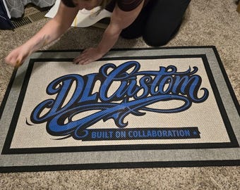 Alfombra con logotipo personalizado de 30x47 / Alfombra con nombre personalizado / Alfombra para negocios / Alfombra de entrada / Hecha a medida