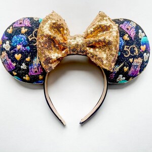 BESTSELLER!! Disney 50th Anniversary inspired Minnie ears, Disney ears, Minnie Mouse ears, Disney Castle ears, Magic Kingdom Minnie ears
