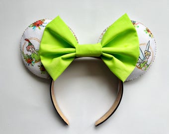 Peter Pan Inspired Ears, Disney Peter Pan Ears, Magic Kingdom Ears, Tinkerbell Minnie ears, Disney parks ears, Minnie ears, Tinkerbell