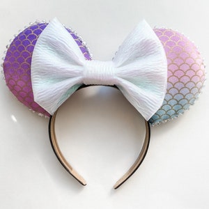 Mermaid inspired Minnie ears, Disney Mermaid ears, Mermaid Minnie ears, Minnie Mouse mermaid ears