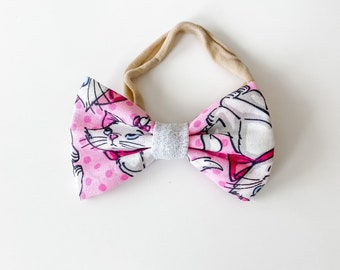 Marie baby headband, Disney Aristocat Marie inspired baby headband