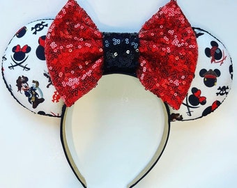 Disney Pirate Minnie ears, Disney Cruise Pirate ears, Pirates of the Caribbean ears, Disney Minnie ears, Mickey Pirate ears