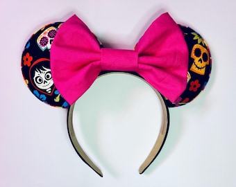 Disney inspired Coco ears, Minnie Mouse Coco ears, Mexico themed Minnie ears, Coco Minnie ears, Halloween Minnie ears