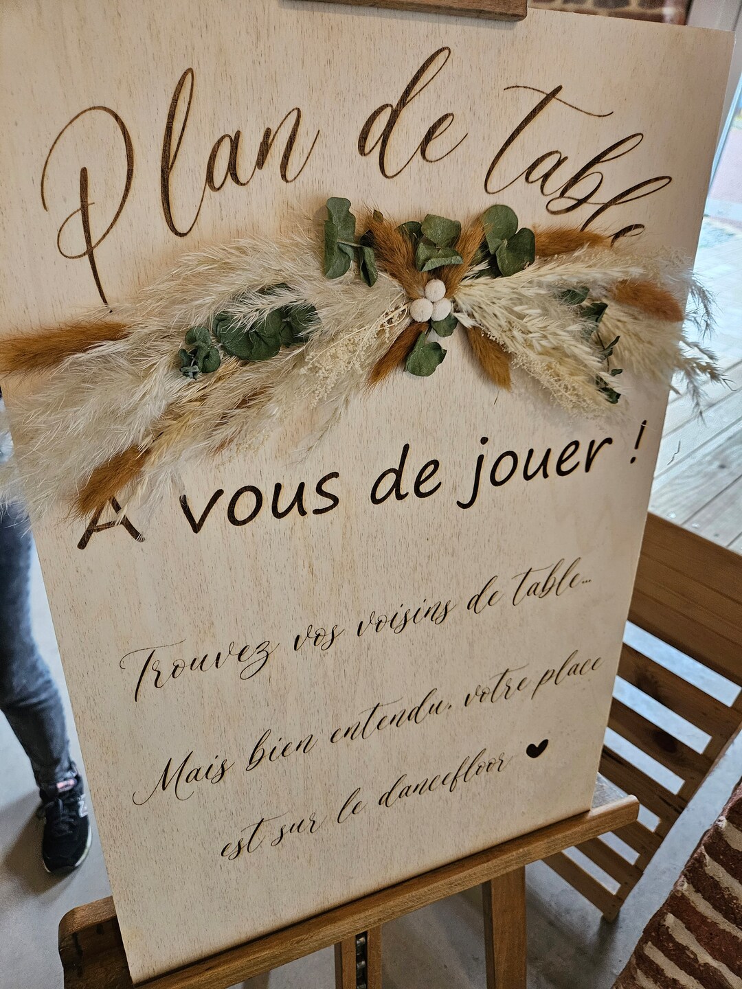 Engraved Wooden Panel Table Plan for Wedding With Dried Etsy