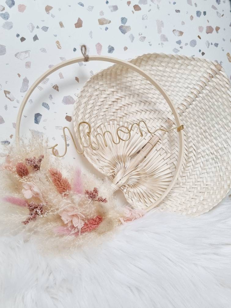 Couronne Prenom et Fleurs Séchées