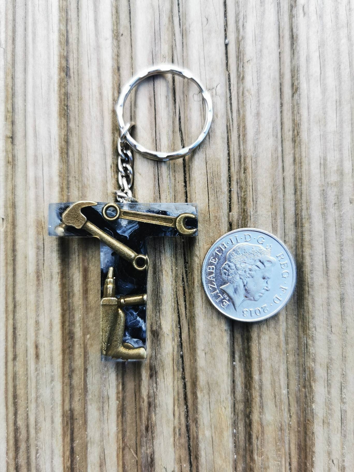 Resin tool keyring Etsy
