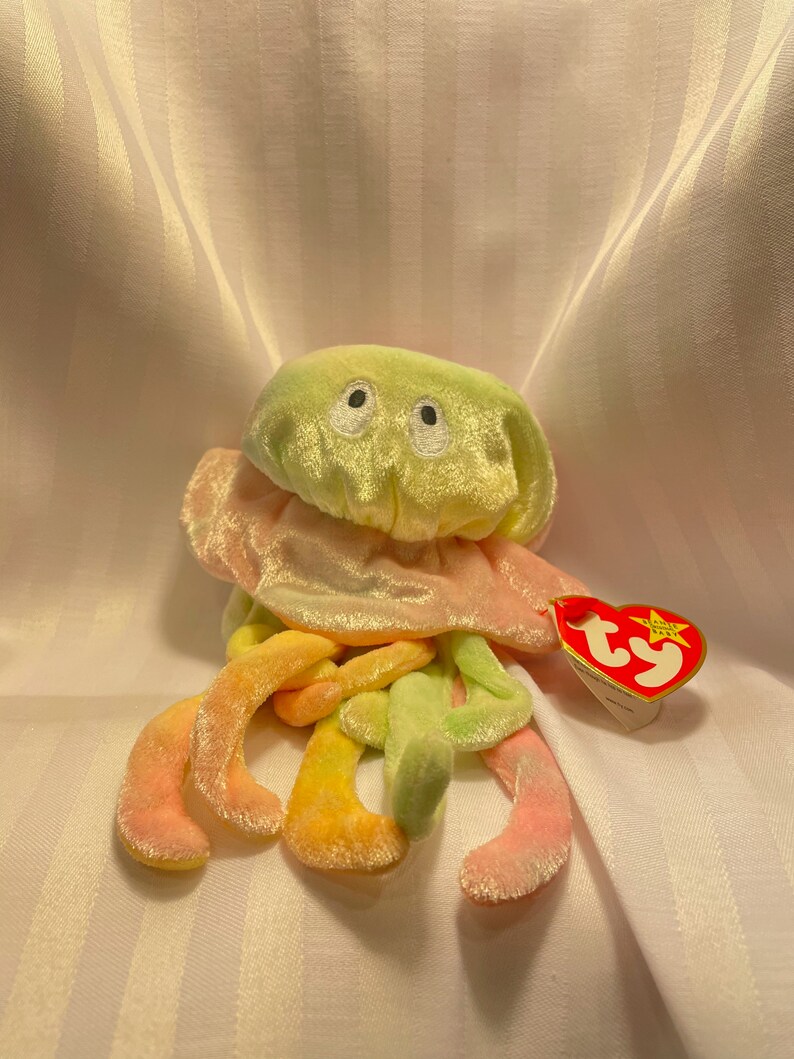 Goochy 1998 Original Jellyfish Beanie Baby With Tags & P.E. Pellets