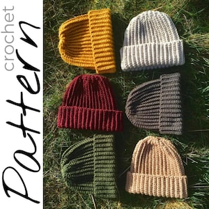 Adult Ribbed Crochet Beanie Pattern - perfect for beginners!