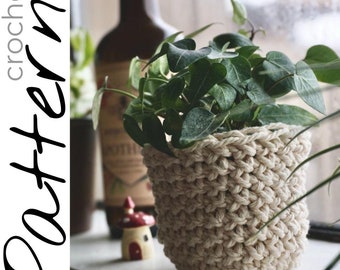 Tiny Crochet Macramé Cord Plant Pot Holders Pattern, Simple and Easy