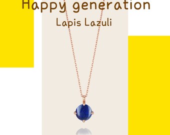 Semi-precious Necklace / 14k Gold Necklace / Siver Necklace/ Lapislzuli Necklace/ Gemstone necklace/Layering necklace/Good-luck Necklace