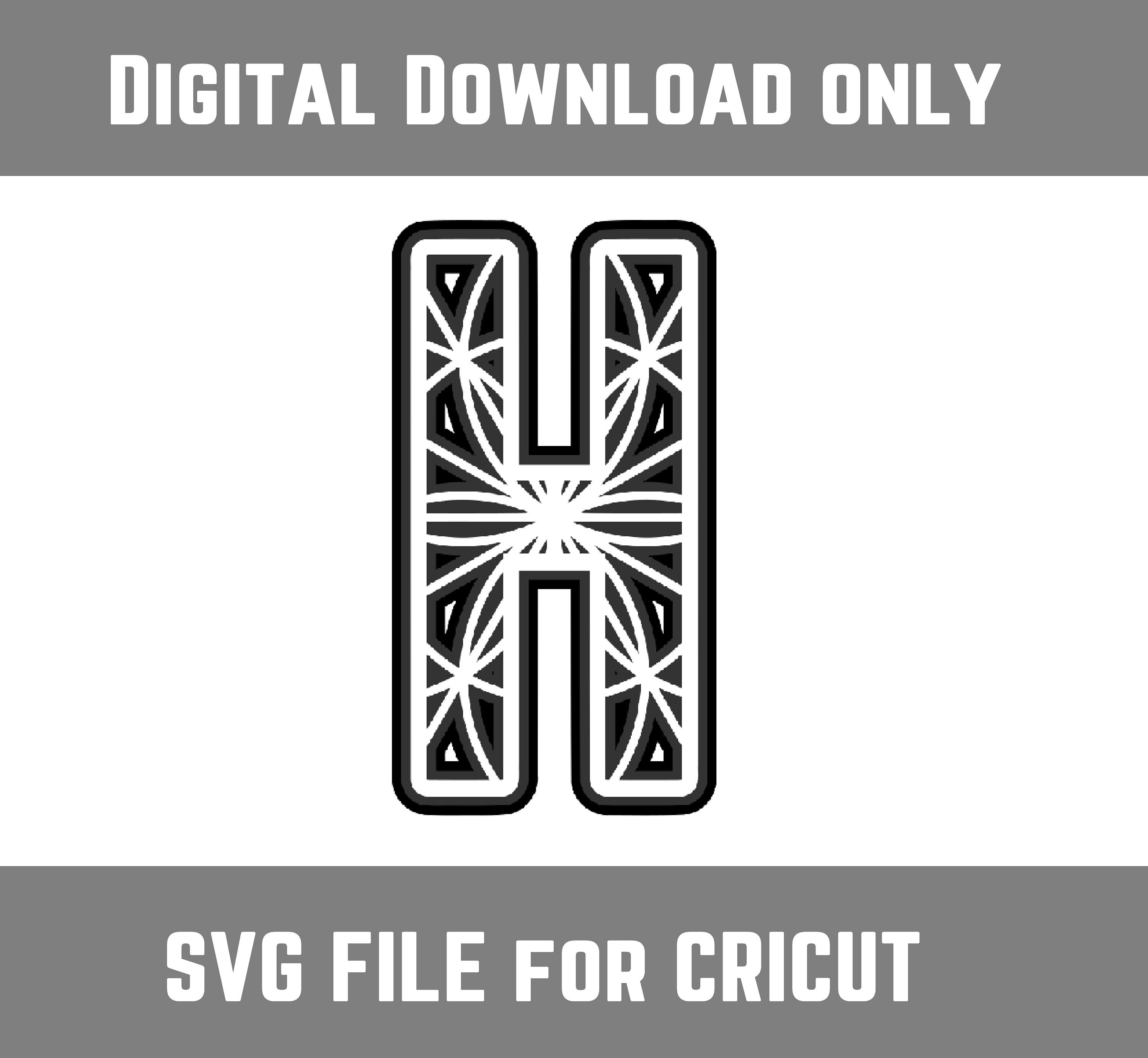 Download Alphabet Mandala 3d Svg Letter H Simple Mandala Layered Etsy