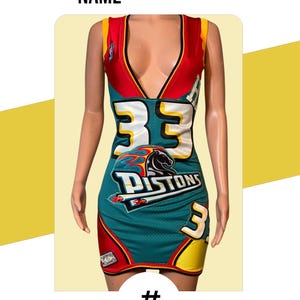 Custom Jersey Dress | Pistons Jersey | Grant Hill Jersey | Sport Outfit | Personalized Jersey | Custom Birtgday Dress