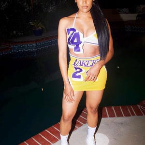 Custom Lakers Jersey 2 piece set | Lakers Jersey Dress | Birthday Jersey Dress | Kobe Bryant Jersey | Customized Jersey Outfit