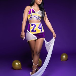Custom Jersey 2 piece set | Custom Lakers two piece | Jersey Birthday Dress | Birthday Set for Her | Kobe Bryant Jersey | Kobe Jersey Dress