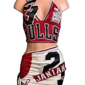 Custom Bulls Jersey 2 piece set | Custom two piece | Personalized Birthday Jersey | Birthday Jersey Dress | Custom Jordan Outfit |