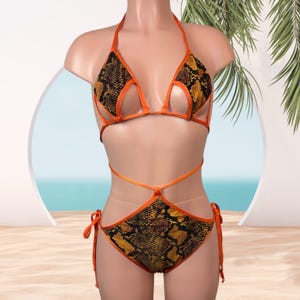Snakeskin Print Bikini: Women&#39;s Animal Print Swimsuit
