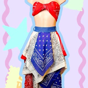 Cowboy Carter Concert Outfit | Cowgirl outfit | Cowboy Costume | Cowboy Carter Dress | Custom Denim | Custom Bandana Skirt | Denim Corset