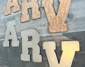 thumbnail image 2 of 4 Inch Metal Letters & Numbers – Rustic Or Natural Finish – Choose Your Own, Made In USA 2 of 2
