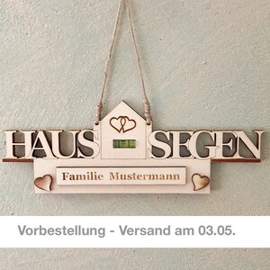 Haussegen Wasserwaagen personalisiert aus Holz zum hängen Geschenk zum Einzug Umzug Geschenke für Paare Wasserwaage Haussegen Bild 1