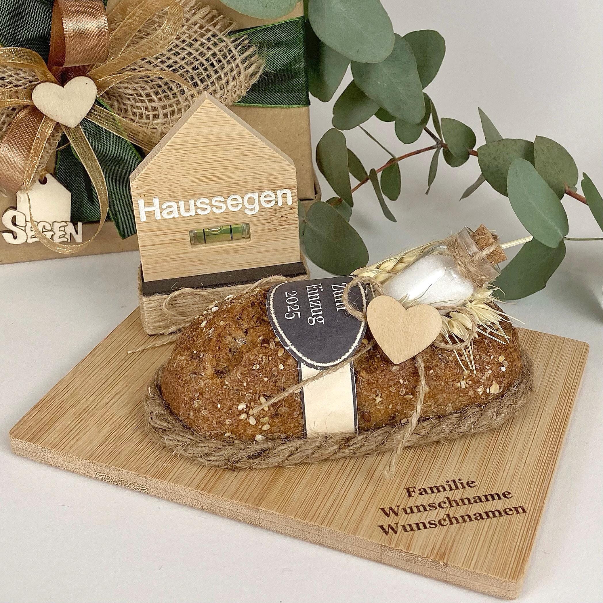 Brotkorb \"Viel Glück Im Neuen Heim\" – Stoffkorb 23x20x15 Cm, Einzugsgeschenk | Vielseitig Als Brotbeutel, Fermentierkorb Oder Deko