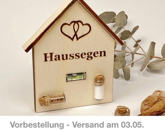 Wasserwaagen Haussegen Geschenk aus Holz zum hängen | Wasserwaagen Haus Haussegen