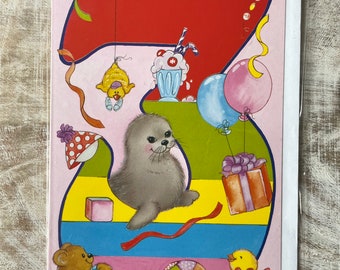 Adorable 1990s 3rd Birthday Card| Unique and original unused vintage greeting card