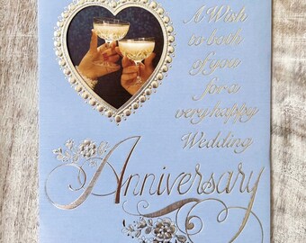 Happy Wedding Anniversary | Nostalgic 1980s Anniversary vintage retro greeting card, original and unused card