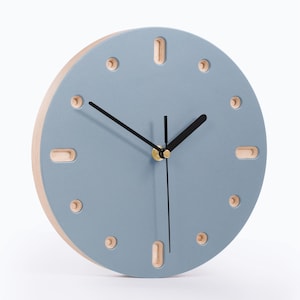 Handcrafted Linoleum Plywood Wall Clock: Scandinavian Minimalist Decor